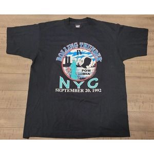 Rare Vintage T-shirt Pow Mia NYC Twin Towers 1992 Size XL